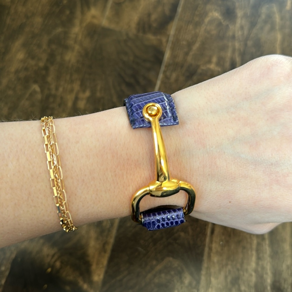 Gucci Blue and Gold Modern Bracelet